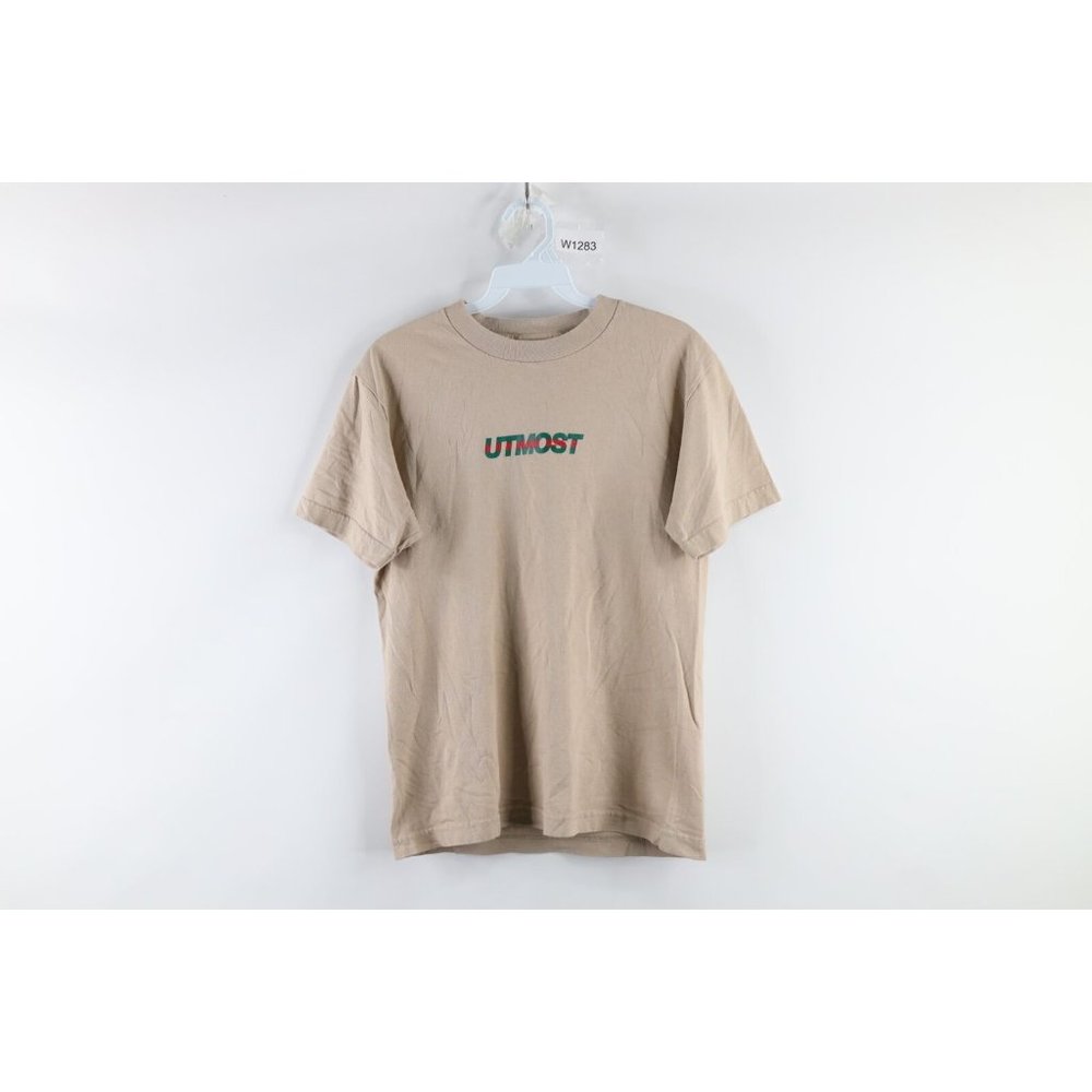 Vintage Utmost Skateboards Mens Small Spell Out Center Logo Short Sleeve T-Shirt